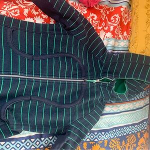 Lululemon Athletica Green and Blue Zip-Up Hoodie